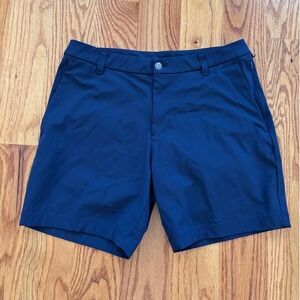 Lululemon Commission Short 7 Mens Navy Blue Technical Chino Shorts Size 32